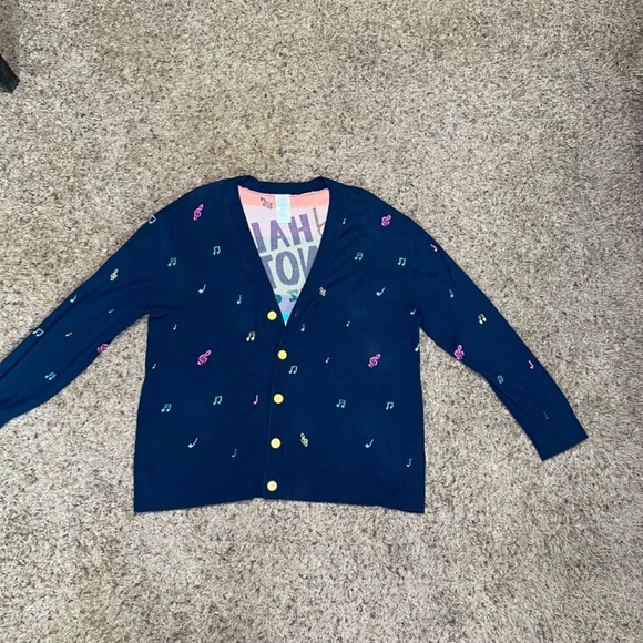 Disney Half Note Jazz Club Cardigan – Music Note Knit Sweater XXL - Picture 4 of 9